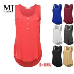 FLC034 5XL плюс Размеры женская одежда Moda Mujer 2018 Button Debardeur Femme большой Размеры футболка Das Mulheres Poleras Mujer Топ