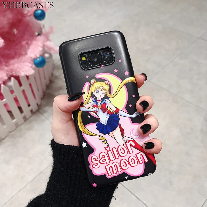YHBBCASES чехол для samsung Galaxy S10 Plus Note 8 9 мягкий японский мультфильм Сейлор Мун
