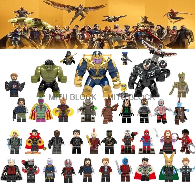 

Legoing Marvel Avengers Infinity War Thanos Thor Iron Man Hulk Batman Deadpool Wolverine Movie Legoingly Hulk Figures Toys