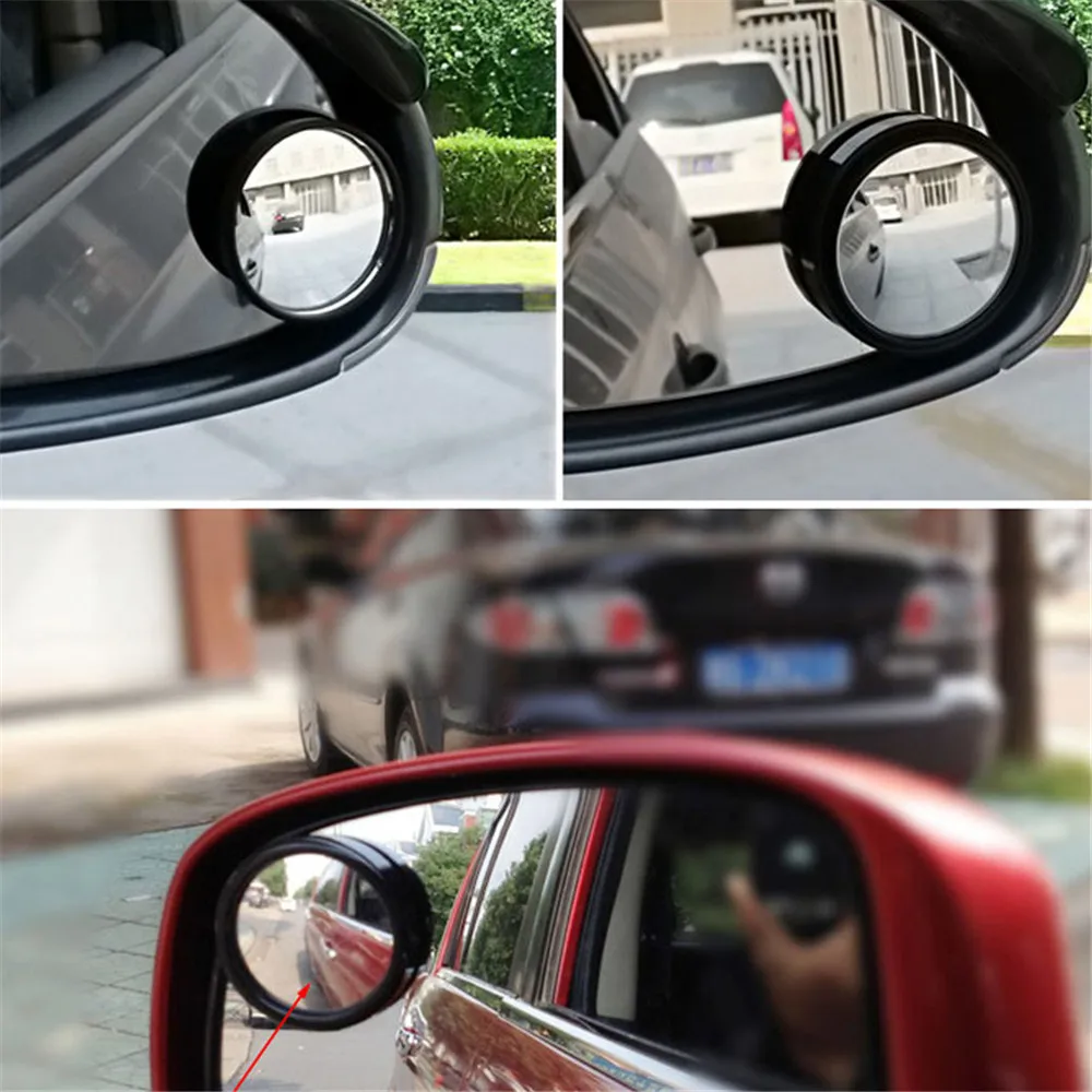 

2Pcs Car Styling 360 Degree Wide Angle Round Convex Mirror Driving Mirrors Car Vehicle Side Blind Spot Mirror Rear Mirror
