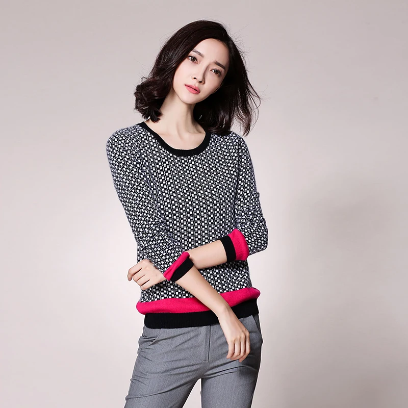 adohon 2017 womens winter Cashmere sweaters and auntmun women knitted Pullovers High Quality Warm Female Oneck Plaid adohon 2017 womens winter Cashmere sweaters and auntmun women knitted Pullovers High Quality Warm Female Oneck Plaid