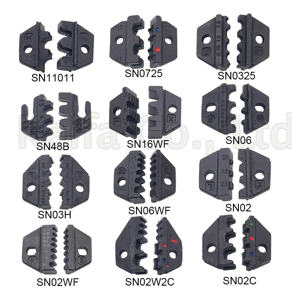 

12 pcs crimper Die Sets For non-insulated open plug-type connector 0.14-16mm2 26-5AWG suit SN28b die set crimping