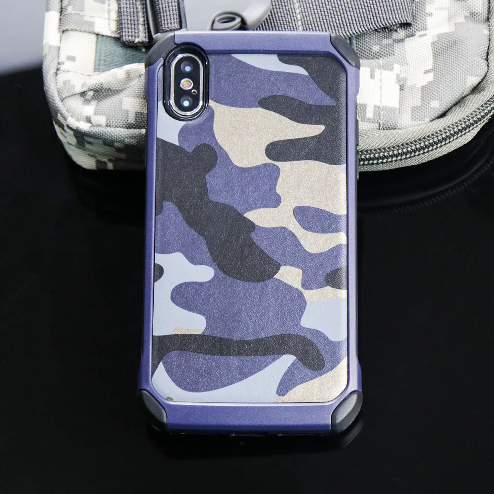 Fashion Army Camouflage Case For iPhone X Case Camo Armor Hard PC+TPU