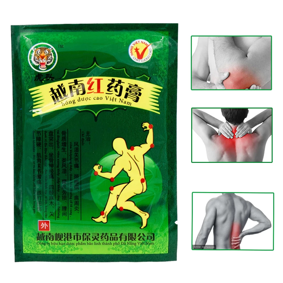 

8pcs Vietnam Red Tiger Muscle Relaxation Capsicum Herbs Plaster Joint Pain Killer Back Neck Body Patches