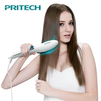 PRITECH Керамика выпрямитель для волос Электрический волос кисточки выпрямление гребень цифровой управление Flat Iron Отопление фен с ионизацией