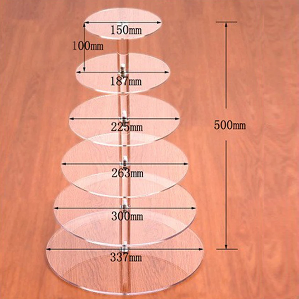 Transhome Cupake стенд прозрачный съемный акриловый стенд для пирожных Стенд Круглый держатель для кексов Свадебные украшения на день рождения - Цвет: 6 Layers Cake Stand