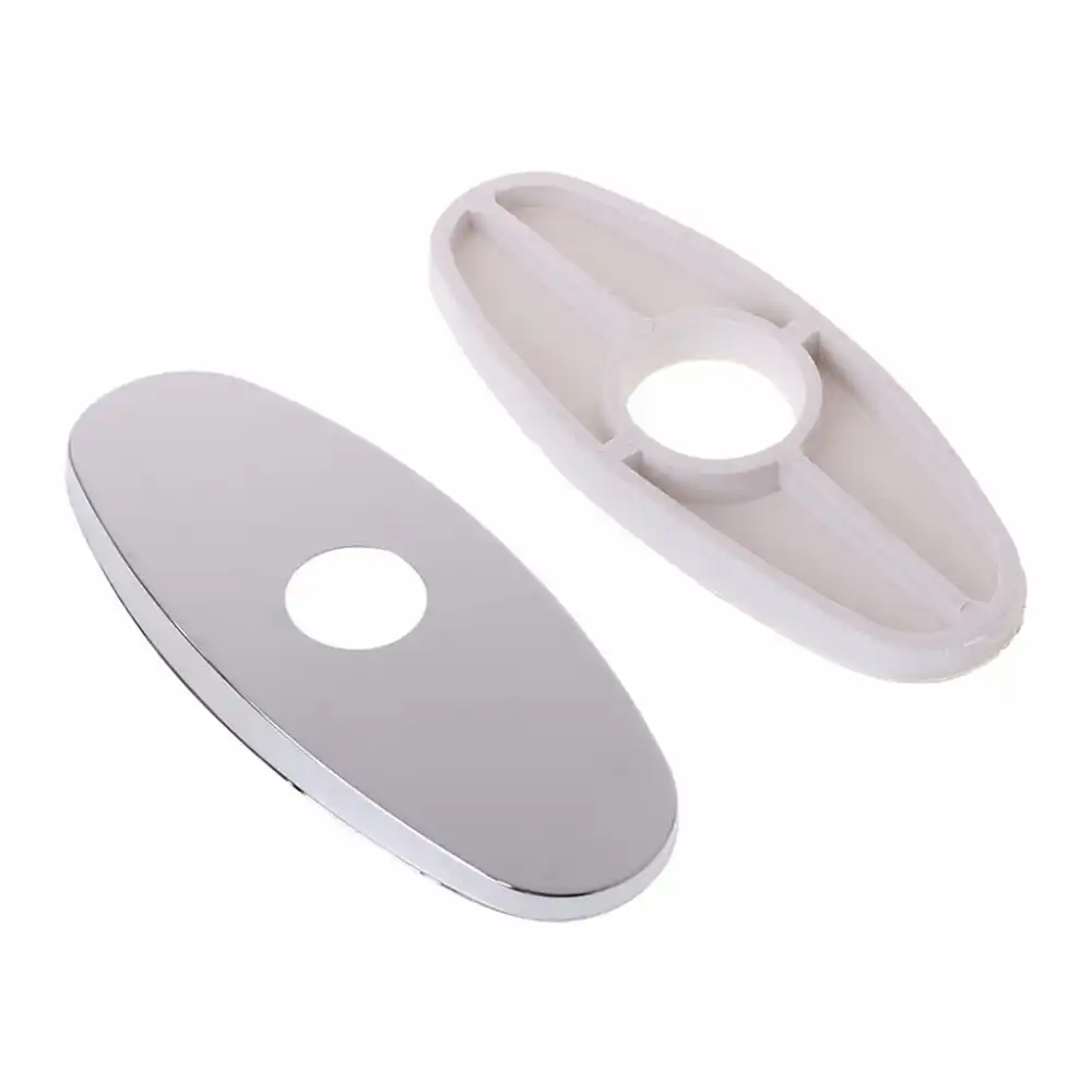 14x5 5cm Sink Faucet Hole Cover Plate Deck Mount Chrome Brushed