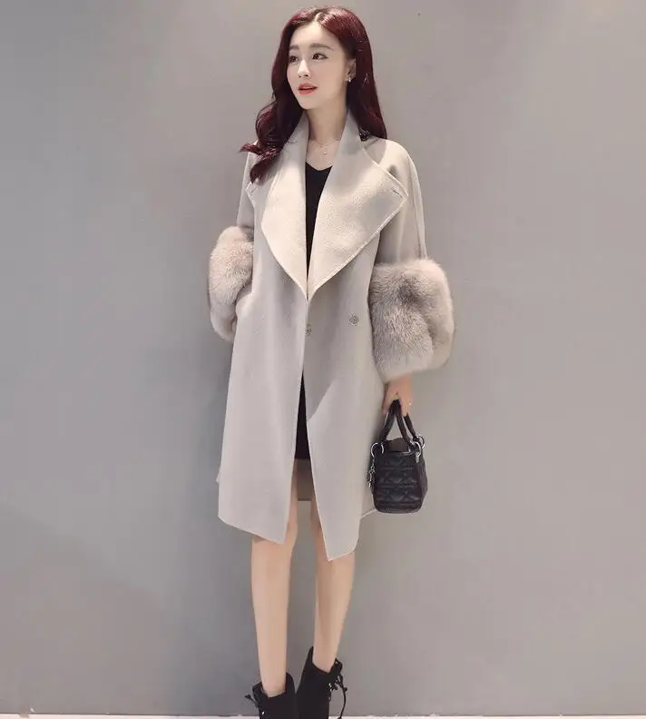 2017 Femmes Kaki Nouvelles Moyen Haut Gamme Édition Hiver Moralité Vestes Cultiver Coréenne Épais Manteau Sa Longtemps De Laine Automne rCStq1xwr