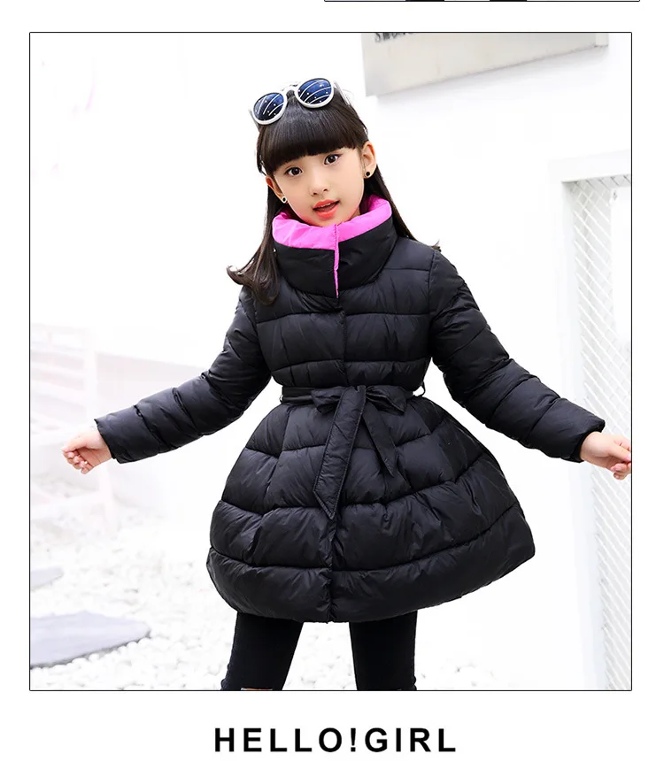 2018 куртки для девочек детская одежда Костюмы зимние пальто для девочек теплая хлопковая стеганая парки для малышей Верхняя одежда для