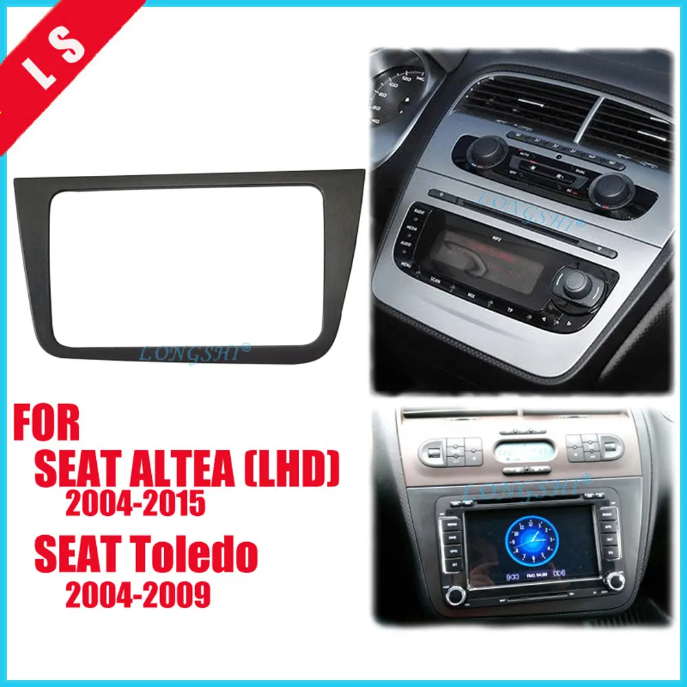 placa de instalación KAOLALI Marco de radio de audio doble DIN compatible con Seat Altea 2004 LHD para conducción a la izquierda con marco estéreo