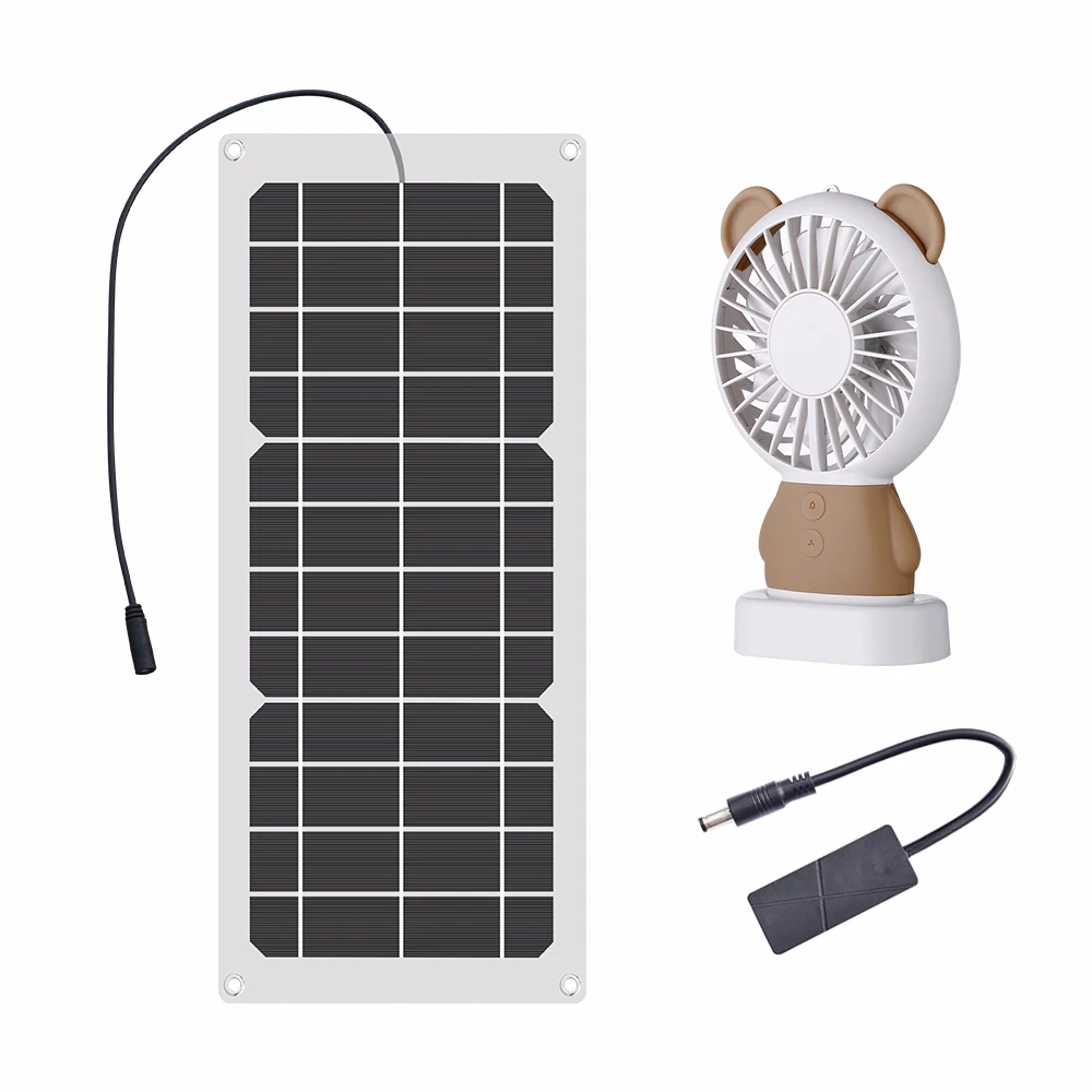 

Xinpugaung 10W USB 6V Portable Solar Panel Charger Bear Rabbit Fan Mini Desktop Fan Night Light Outdoor Camping Hiking