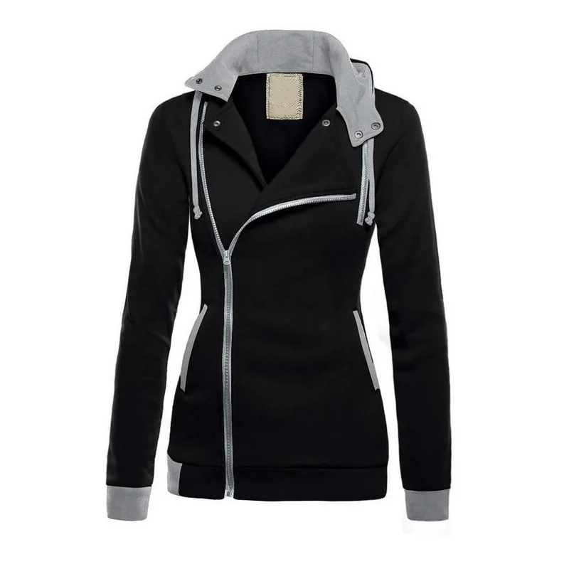 Zip Up Solid fleece Hooded Women (4)