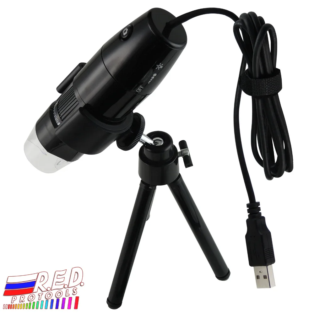 

USB Portable Digital Microscope 10x - 200x Magnification 8 LED, Handheld Video Recording with Stand, Photo, High Resolution