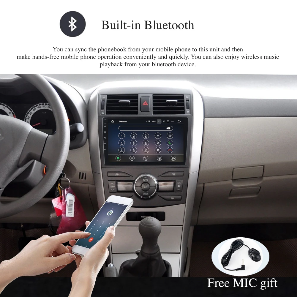 Perfect 8" Car Radio GPS for Toyota Corolla Navigation 2008 2009 2010 2011 Android 8.0 head unit Multimedia 8-Core 4G 32G WIFI USB BT 5