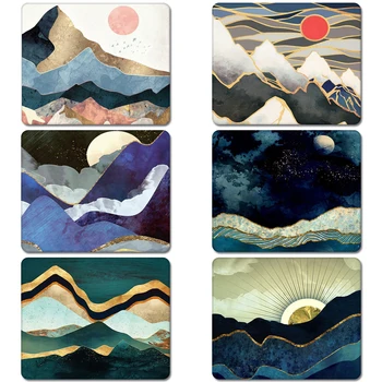 

Geometric Mountains Waves Landscape Nature Rubber Table Mouse Pad Laptop Computer Enclosure Mousepad Mat