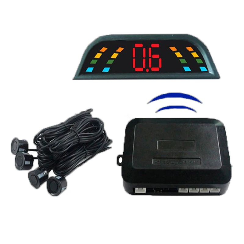 Автомобильный парковочный ассистент светодиодный дисплей 4 датчика