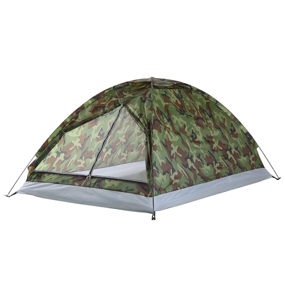 

TOMSHOO Camping Tent for 2 Person Single Layer Outdoor Portable Camouflage Ultralight Beach Tent Outdoor Sunshelter with bag