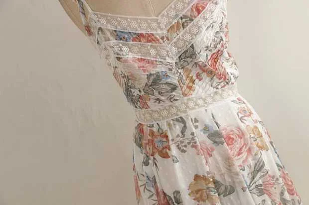 Подиумное дизайнерское платье с цветочным принтом и кружевными завязками, женское платье макси на тонких бретелях, сексуальное платье с открытой спиной, необычное элегантное платье в пляжном стиле