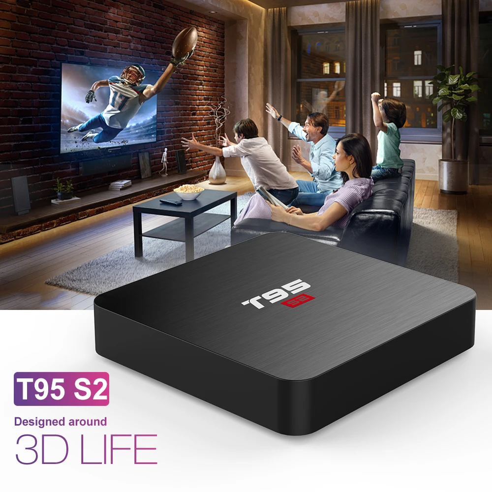 

T95 S2 TV BOX Smart TV Box Android 7.1 1GB 8GB 2GB16GB Amlogic S905W Quad Core 2.4GHz WiFi Set top box T95S2 Player pk X96mini
