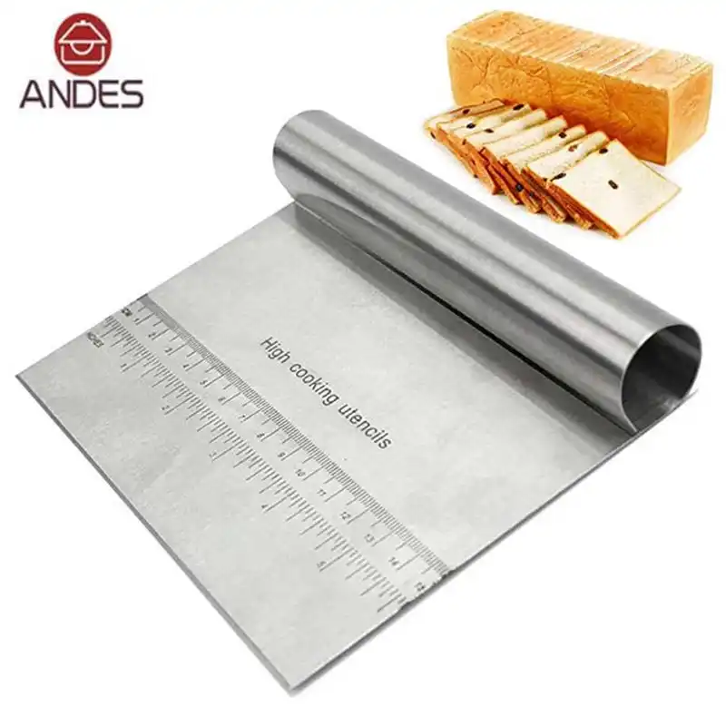 Stainless Steel Pizza Dough Scraper Cutter Fondant Cake Spatulas Cutters