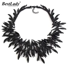 Лучшая леди лист металла винтажный большой бренд женский костюм аксессуары ожерелье s& Подвески ожерелье Макси воротник 2948