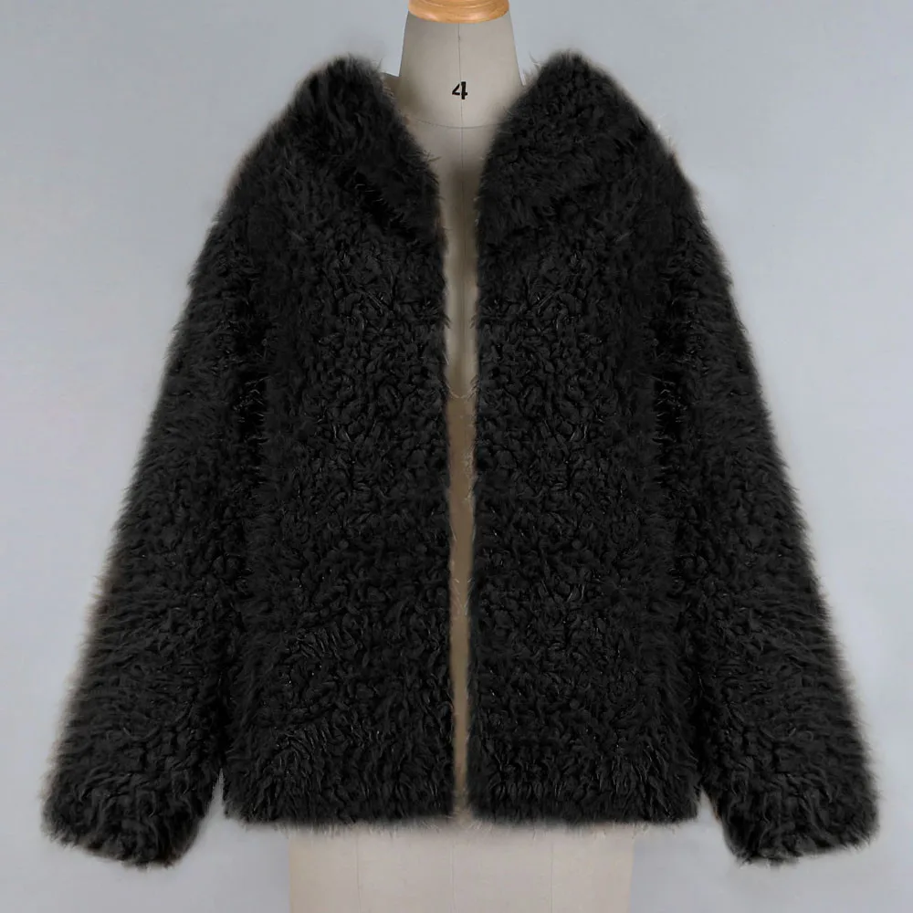 Хит, женское теплое пальто из искусственного меха, зимняя однотонная парка с капюшоном, верхняя одежда, женская одежда, Прямая поставка, 18Oct17