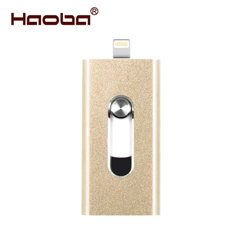 Новинка 3 в 1 usb флеш-накопитель USB 2,0 для iPhone/iPad/IOS/Android/PC 64 ГБ 32 ГБ 16 ГБ 8 ГБ флеш-накопитель высокоскоростной флеш-накопитель - Цвет: champagne