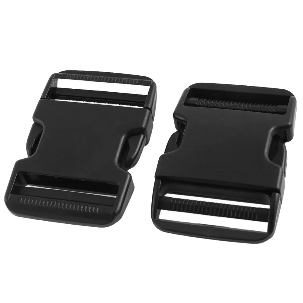 2x Plastic Pack Bag Spare Part Side Quick Release Buckles Clasp Black