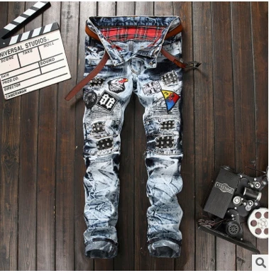 Estilo Americano Europeo De La Manera Hombres De La Marca De Jeans