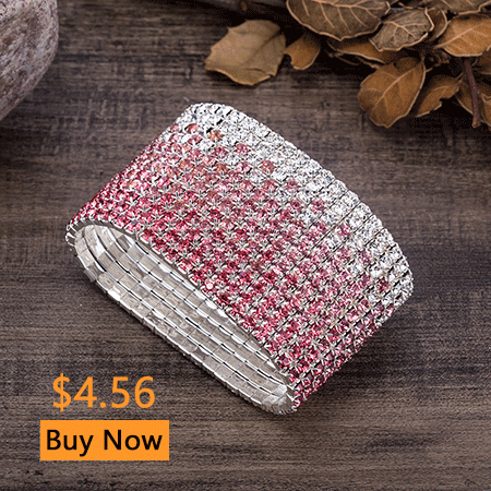 12 Rows Red and Clear Crystal Combination Wedding Bracelet Silver Plated Bridal Jewelry Rhinestone Stretch Bangles Bracelet