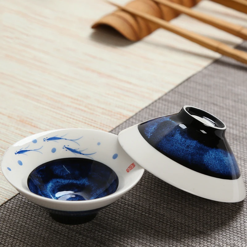 

2PCS/Lot 45ML Creative Hand Painted Pattern Porcelain Hat Cup Office Tea Ceremony Master Small Teacup Sake Mini Bowls Drinkware