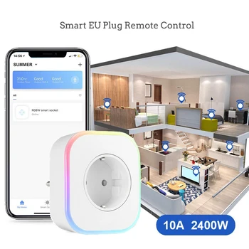 

Smart Mini WiFi Plug EU Phone Remote Control Smart Switch Socket for IOS Android Phone with Amazon Alexa Google Assistant Switch