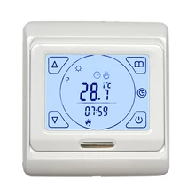 LCD Programmable Floor Heating Thermostat Controller Temperature Touch Screen Tester Tools New eu programmable touch screen electric floor heating thermostat wiht double sensor