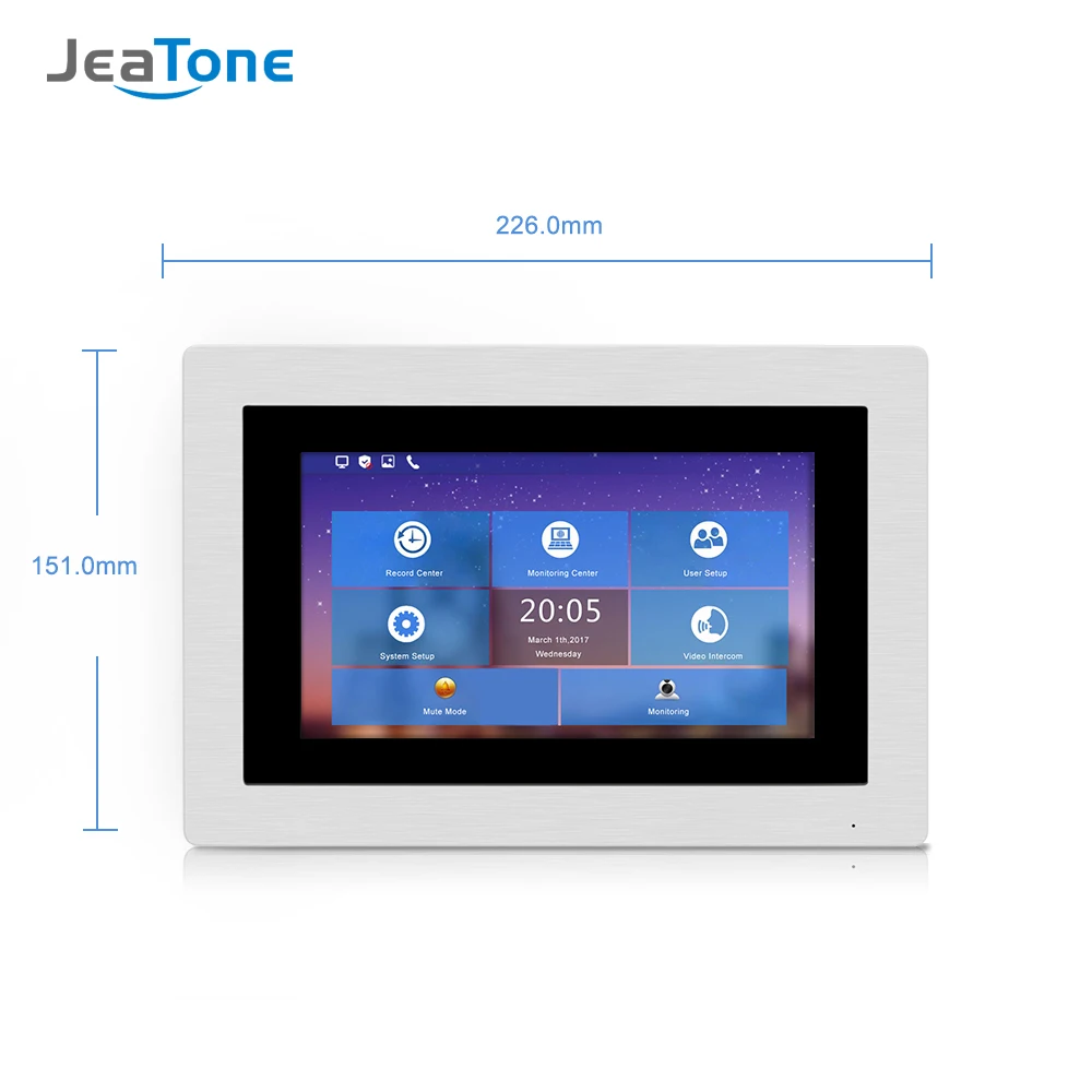 WIFI IP Video Door Phone Intercom System Video Doorbell 7'' Touch Screen for 4 Floors Apartment/8 Zone Alarm Support Smart Phone