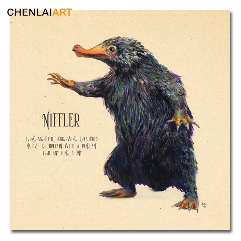 Niffler животные картина холст настенная живопись Фантастические звери Современная Скандинавская печать плакатов на холсте для детской комнаты без рамки