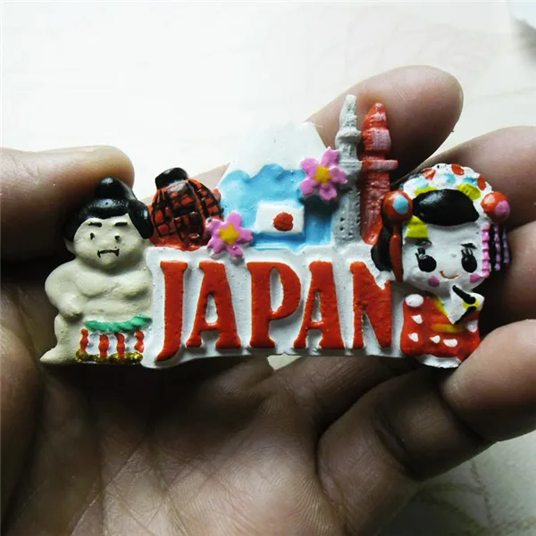 Japan Mt. Fuji Sumo Kimono Geisha Tourist Souvenir Figures Fridge Magnets - Sumo 1