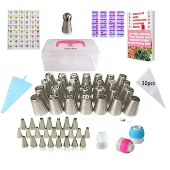 

90 Pcs Russian piping tips set with storage case - Cake decorating supplies kit