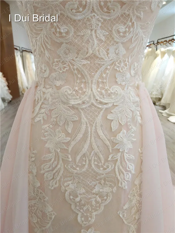 Съемная юбка розовое свадебное платье линии Кружева Аппликация Свадебное платье 2018 Новое