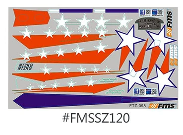 RC Hobby Sticker for FMS 1300mm Extra 300 RC Plane Model FMS063