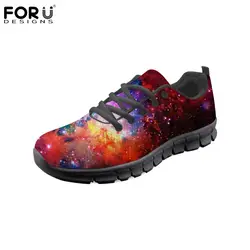 FORUDESIGNS/Galaxy Space Star Повседневное Брендовые женские обувь на плоской подошве кроссовки Для женщин 3D Для Женщин Легкая удобная женская обувь из