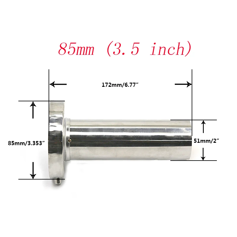 CNSPEED Универсальный ненастраиваемый 85 мм 3," /98 мм 4"/110 мм 4," автомобильный глушитель из нержавеющей хромы YC100706