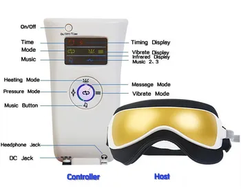 

2015 New Top quality Massage glasses eye massager massage for eye magnetic far-infrared heating white / gold / green color