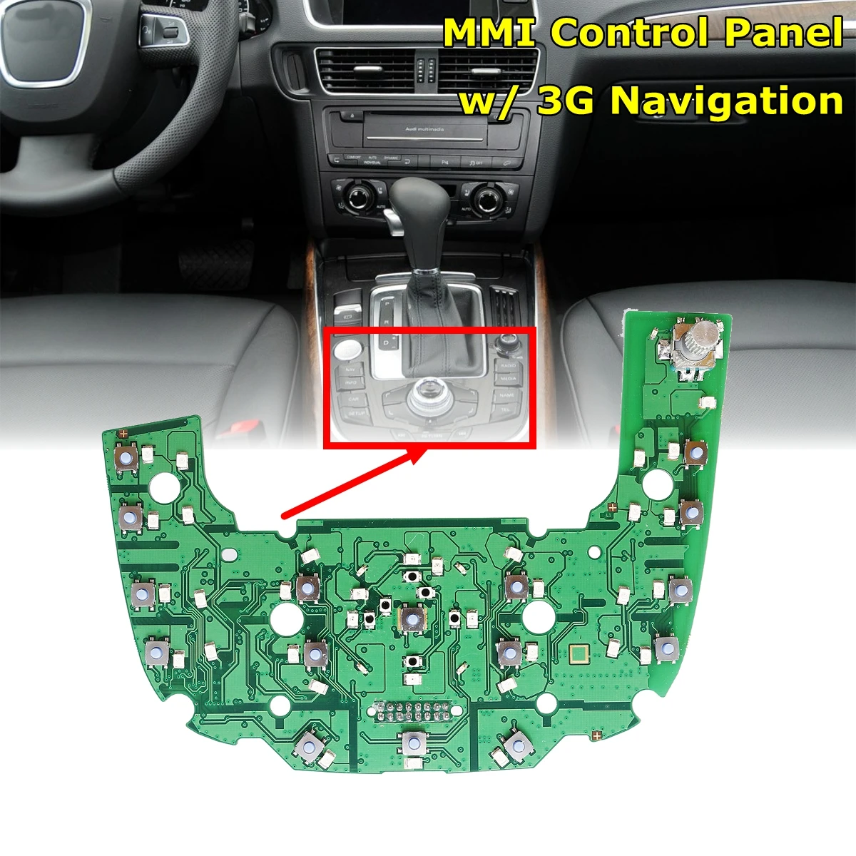 

For Audi Q5 A4 A4L 2007 2008 2009 2010 2011-2013 8T0919609G MMI Multimedia Interface Control Panel Circuit Board with Navi