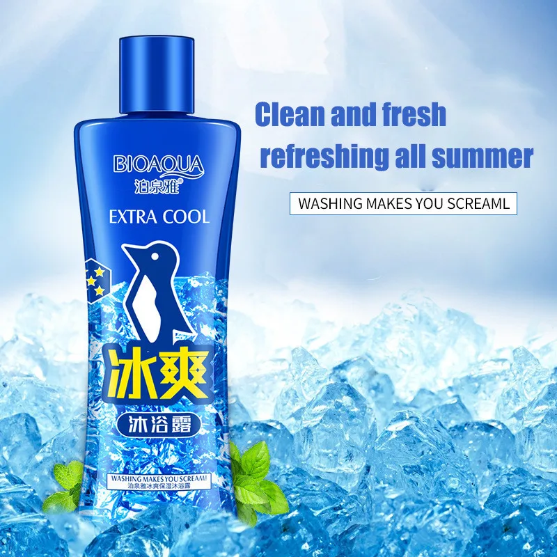 BIOAQUA Summer Icy Extra Cool Moisturizing Body Wash Hydrating Refresh Cleansing Mild Nourishing Bath Shower Gel Skin Care 220ml