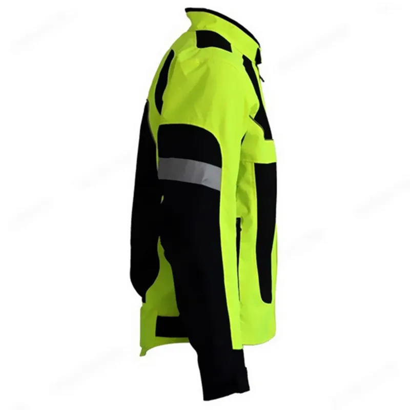 Зимняя Светоотражающая куртка+ светоотражающая Защитная куртка для мотокросса одежда с защитным механизмом флуоресцентный зеленый для зимы