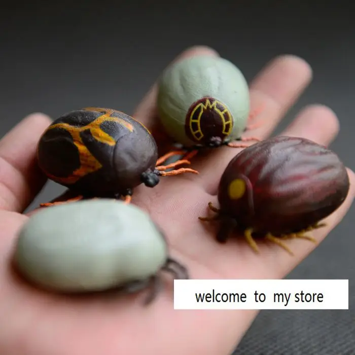 

The simulation model of ancient animal beetle biological solid pvc figure 4pcs/set