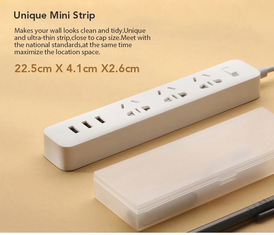 Original Xiaomi Mijia Smart Power Strip 3 2A Fast Charging USB Ports + 3 Sockets Xiaomi Xiaom MI Smart Home Black With Adapter (11)
