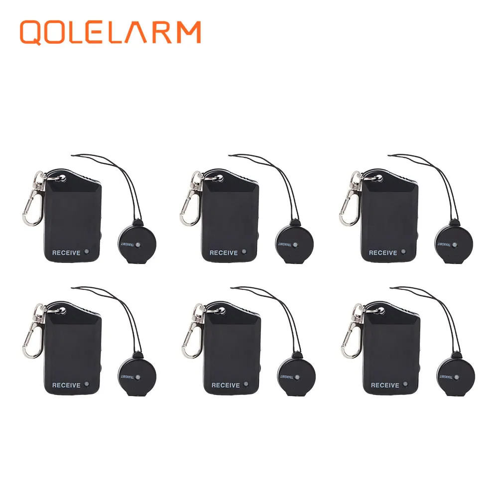 

6pcs Safely Security Two Parts Vibration Purse To Rob Children Pet wallet Anti Lost Alarm Black with mini burglar alarm