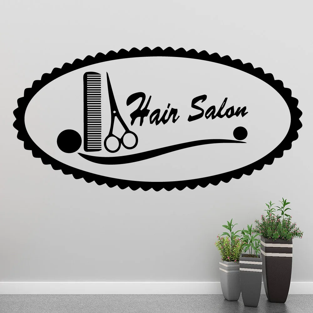 Милые парикмахерские художественные наклейки, водонепроницаемые настенные наклейки s для парикмахерской, наклейки на стену, виниловый плакат, обои для стрижки волос