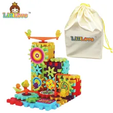 LittLove 81pcs Variety DIY Electric Blocks Bricks Mechanical Gears Building Educational Toy Assembling Classic Toys